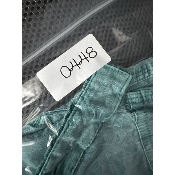 Soft Surroundings Linen Pants Womens Sz 8 Wide Leg Embroidered Belt‎ Cropped - Picture 9 of 10